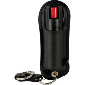 Pepper Shot 1.2% MC 1/2 oz leather holster keychain black