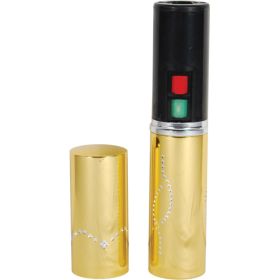 25,000,000 Volt Recharge Lipstick Stun Gun Flashlight, gold