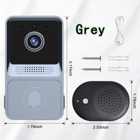 Intercom WIFI Infrared Night Vis Outdoor 480P Wireless Doorbell (Color: Z20 Grey, Ships From: China)