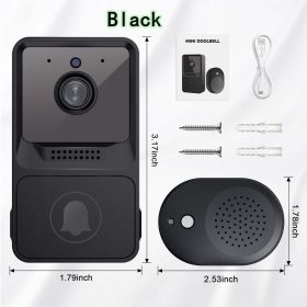 Intercom WIFI Infrared Night Vis Outdoor 480P Wireless Doorbell (Color: Z20 black, Ships From: China)